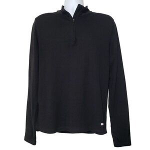 Omni Wool Base Layer Pullover Quarter Zip Wool Blend Black Mens Sz XL